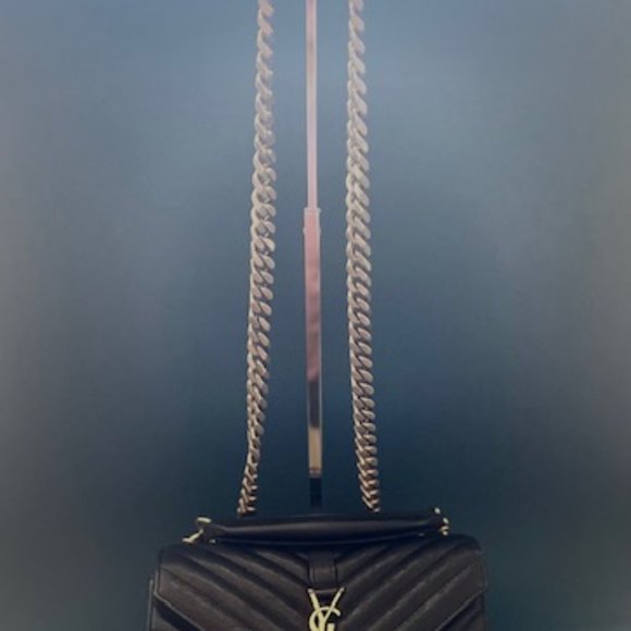 YSL MEDIUM COLLEGE IN QUILTED LEATHER $ 2,650  LAMBSKIN SATCHEL - Picture 2 of 12